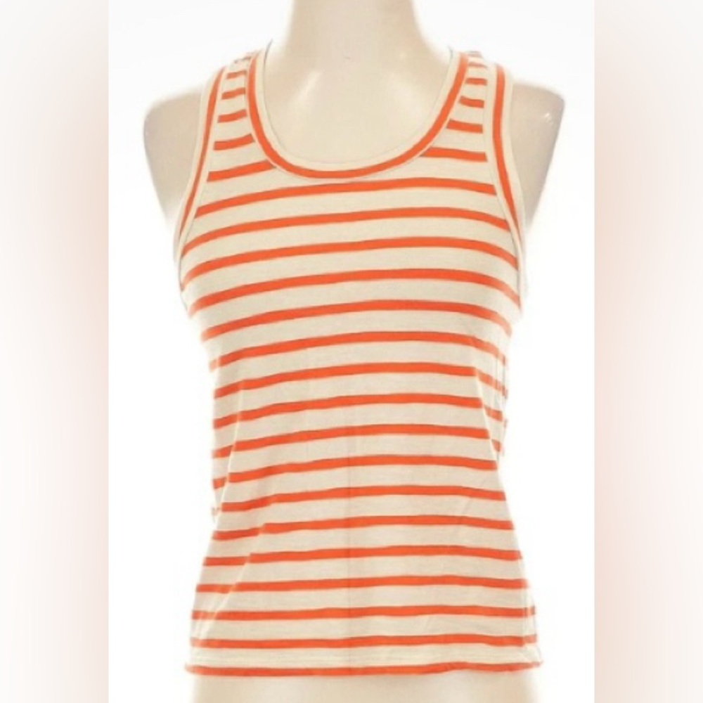 LNA Walker Stripe Racerback Tank Top - Orange/Beige - Size S
